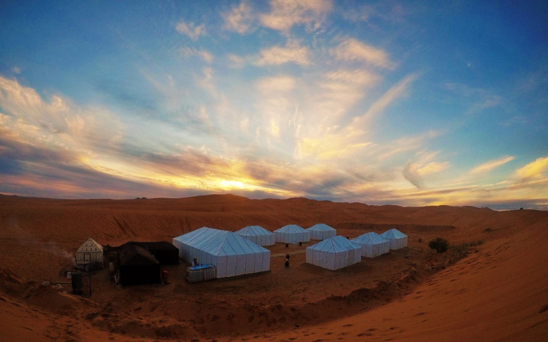 Jaima en el desierto en Marruecos